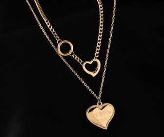 side image for Stainless Steel Gold Color Multi-layer Geometric Necklaces For Women 2021 New Fashion Party Jewelry collares - 2