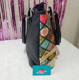 side image for Bolso yute azul pavo - 1