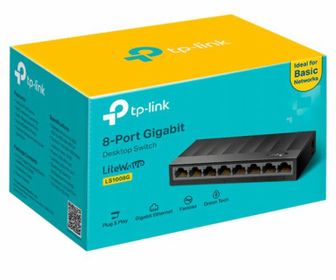 side image for Hub Switch Gigabit TP-Link LS1008G 10/100/1000Mbps 8 Portas - Preto - 1