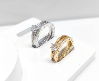 side image for Anel solitário inspiração Bulgari - 1