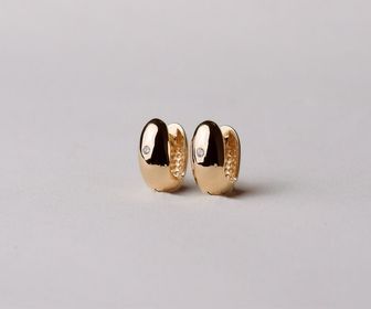 side image for Argola click oval dourada P - 1