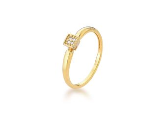 side image for Anel quadrado de zircônia cristal - 1