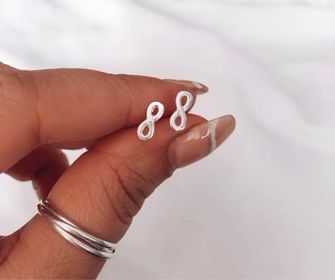 side image for Aretes de Plata Mod. Infinito  - 1