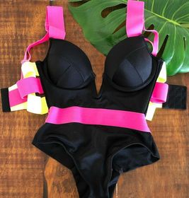 side image for Body Biquíni Preto Neon - 2