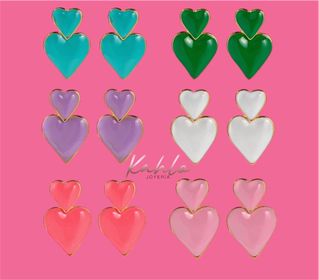 side image for Aretes Dobles de corazón  - 1
