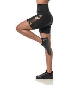 side image for SHORT LARULP COM DETALHE NA LATERAL - PRETO/CAMUFLADO/TULE - 4