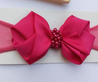 side image for Faixinha luxo pink pérolas - 2