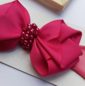side image for Faixinha luxo pink pérolas - 1