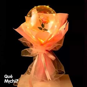 side image for Rosa en globo con luz led - Sin armado - 2