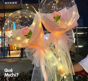 side image for Rosa en globo con luz led - Sin armado - 1