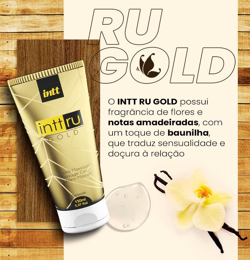 Intt Ru Gold 150ml gel ultra deslizante para massagem nuru