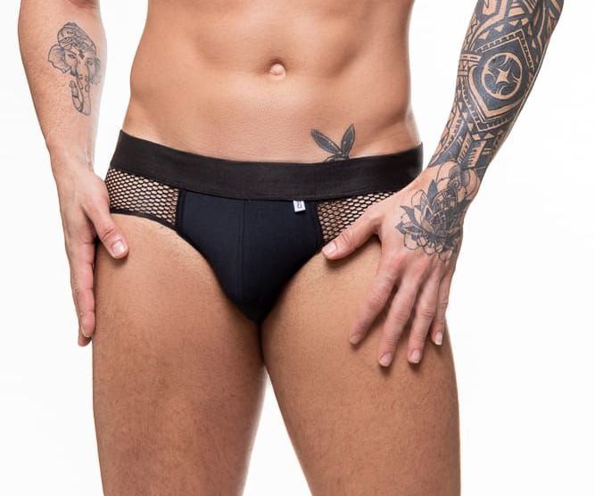 Jockstrap arrastão em suplex preto