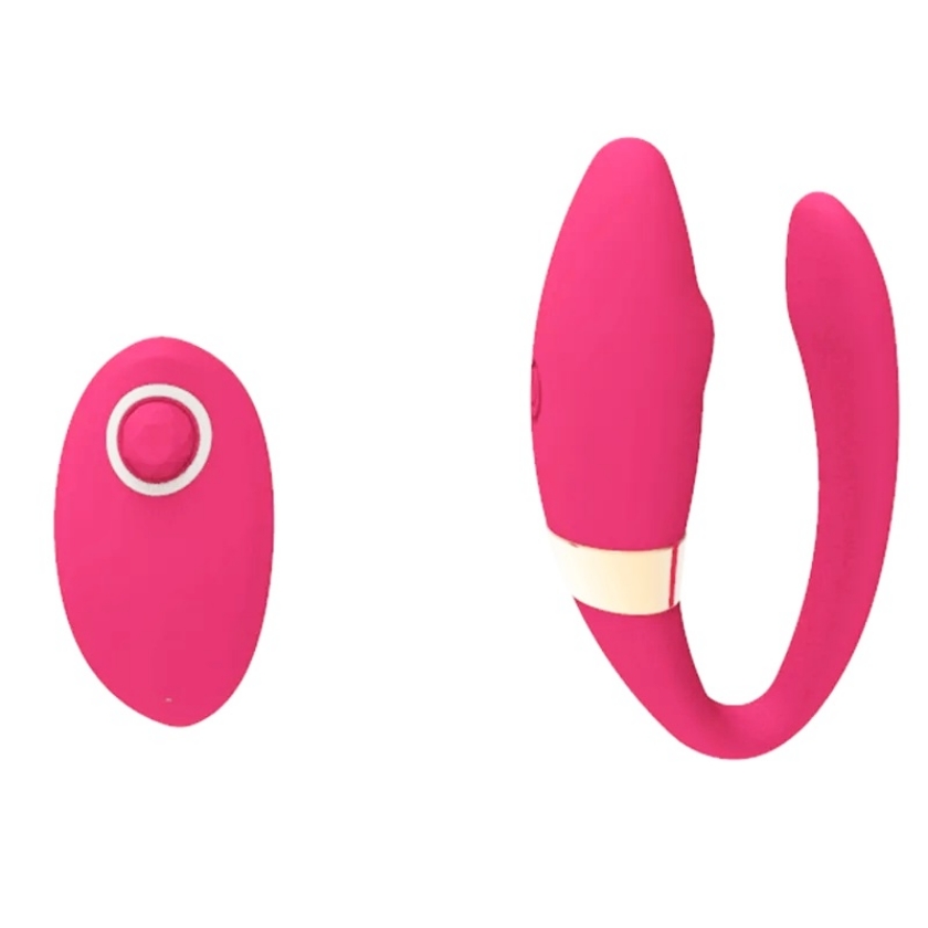 Vibrador de casal recarregável com controle remoto pink