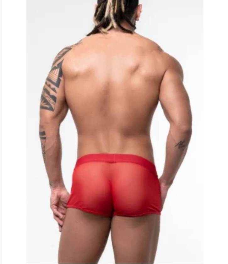 Cueca boxer tule vermelho