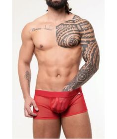 Cueca boxer tule vermelho