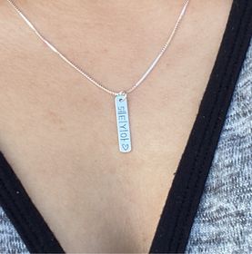 side image for Colar plaquinha personalizável em coreano - 1