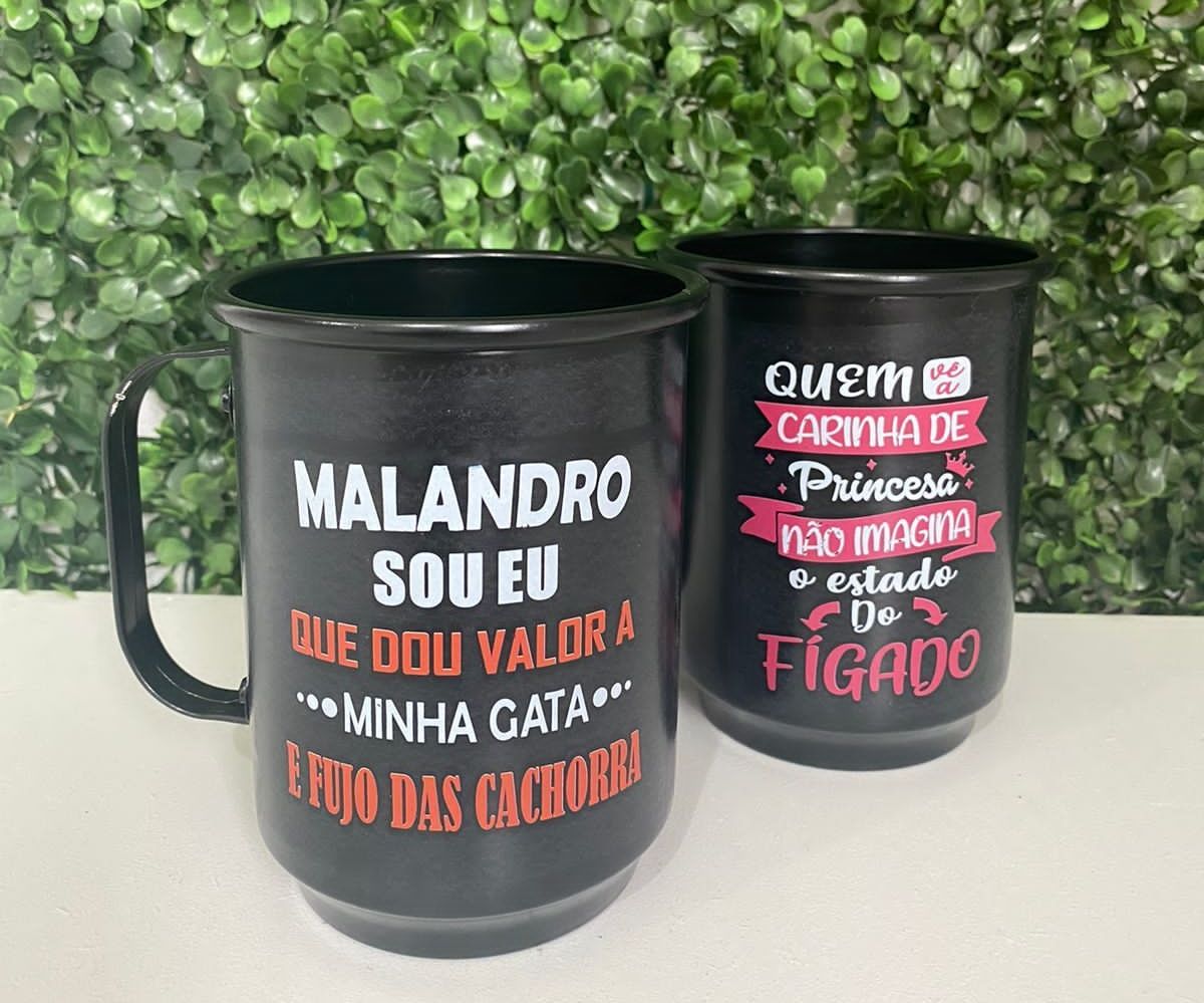 Caneca de Alumínio Preto Fosco 600ml