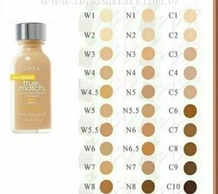 side image for Base liquida True Match Loreal♥️ tonosW1
C1
N3
C3W4.5

N5
N5.5
W6
N6
W7 - 1