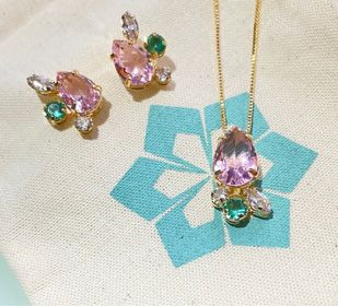 side image for Conjunto Rosa com Navete  - 1