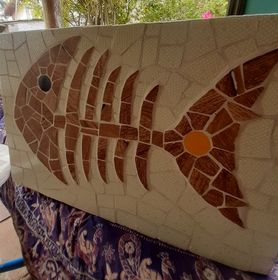 side image for Banquinho peixe mosaico - 4