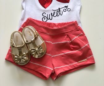 side image for Conjunto bebê com aplicação em lantejoula de coração  - Tamanho G - 2