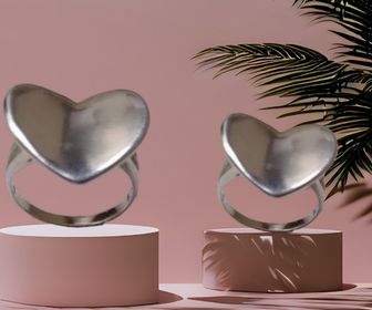 side image for Anel Coração - 2