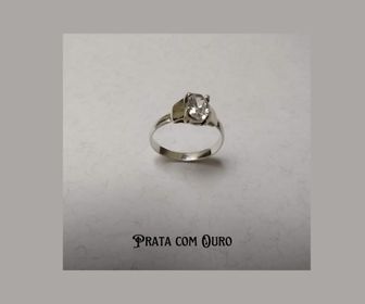side image for Anel Aparador em Prata e Ouro - 1